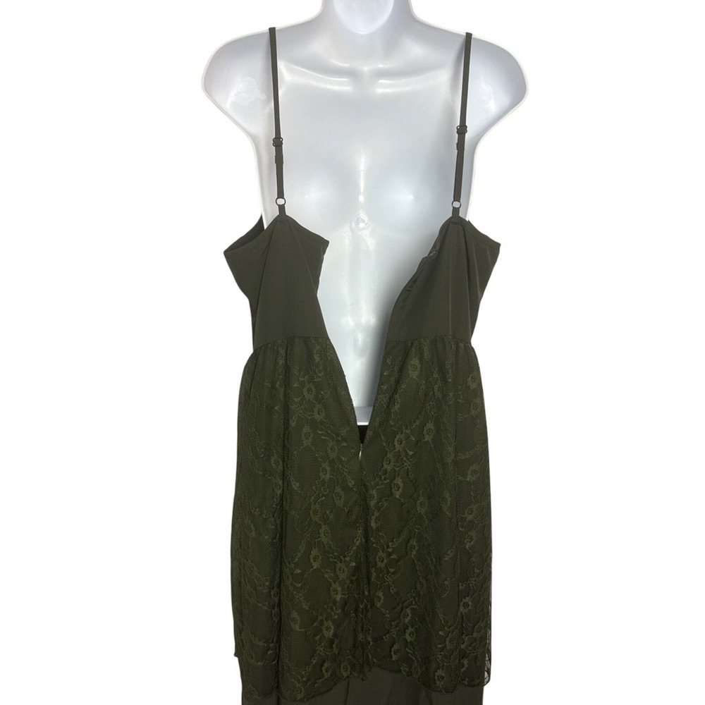 Babydoll Whimsigoth Womens Large Dress Green Floral Lace Tiered‎ Feminine NWT - Picture 4 of 9